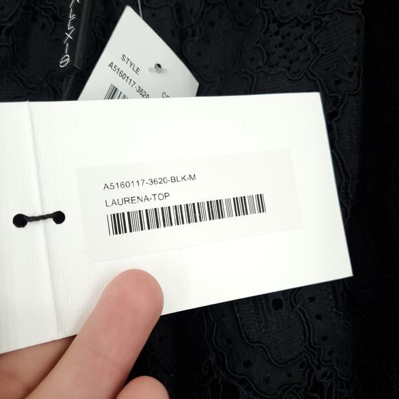 Revolve Alexis Laurena Off the Shoulder Black Top Size Medium NWT - Picture 11 of 11